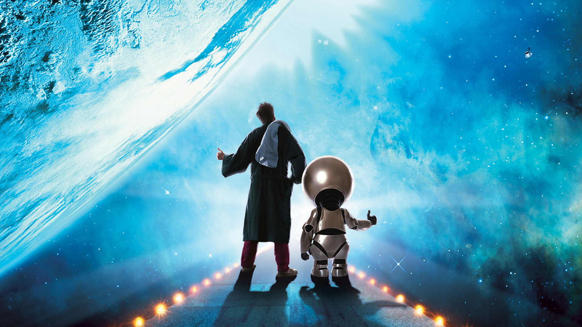 Arthur Dent and Marvin in The Hitchhiker's guide to the galaxy movie adaptation (2005)